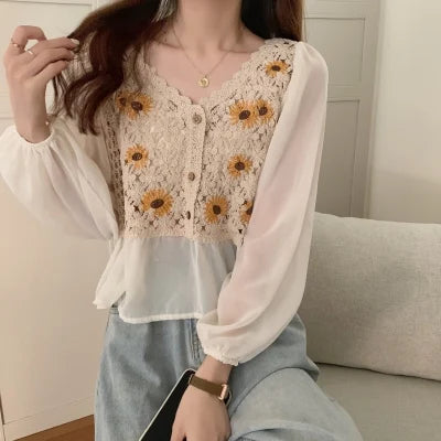 YiXin Latest Summer Tops for Women 2023 Embroidery V Neck Wholesale Thin Loose Ladies  Knitted Women's Clothing T-Shirt