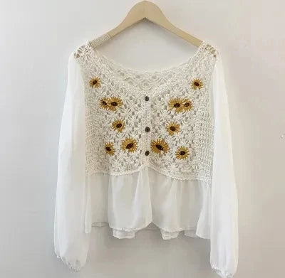 YiXin Latest Summer Tops for Women 2023 Embroidery V Neck Wholesale Thin Loose Ladies  Knitted Women's Clothing T-Shirt