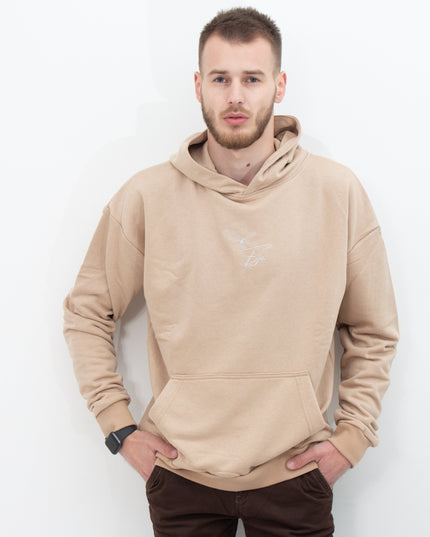 EAGLE OVERSIZED HOODIE -LATTE--1