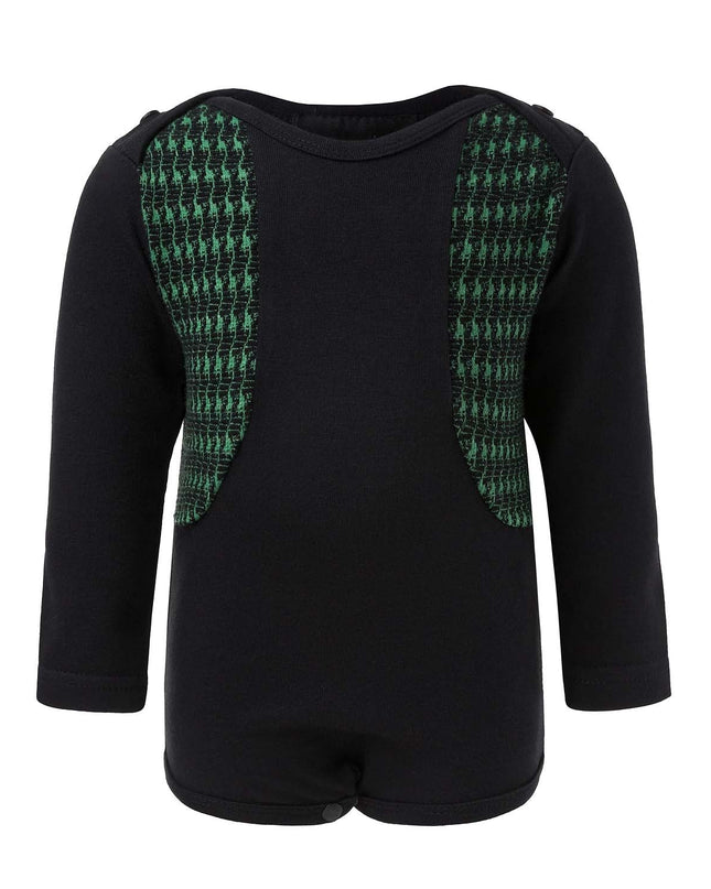 Black Onesie with Green Elements-0