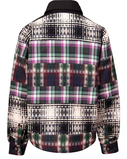 Mixed Tartan Plaid Shirt-2