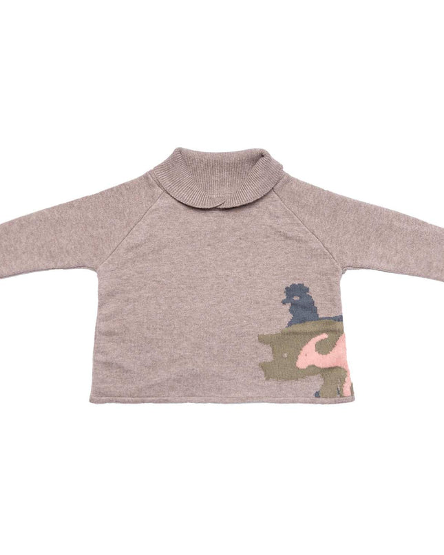 Beige Knitted Sweater for Baby-0
