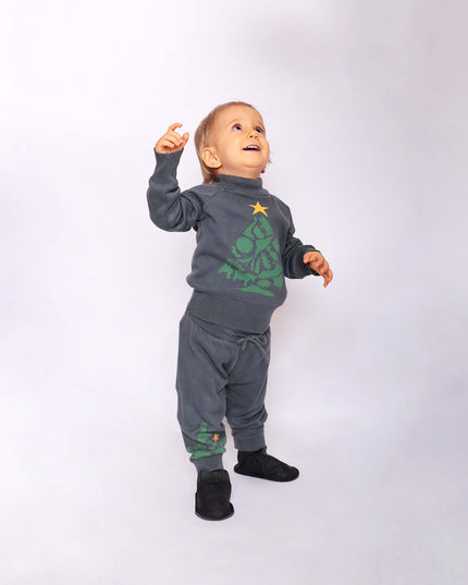 Baby Christmas Leggings in Grey-1