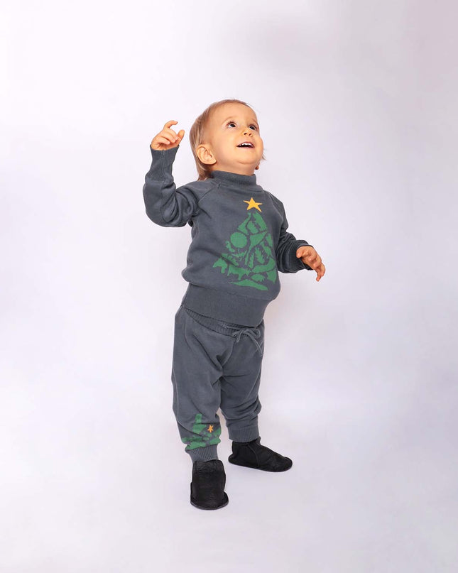 Baby Christmas Leggings in Grey-1