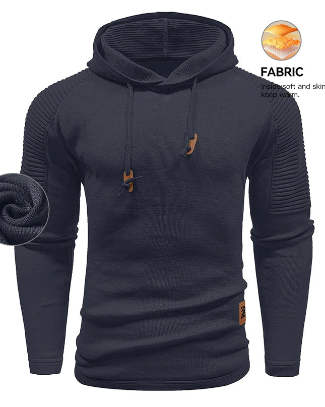 Men's Sweatshirt Spring Casual Knit Pullover Sweater Hoodies Drawstring Hooded Pullover Comfortable Clothing Us Size