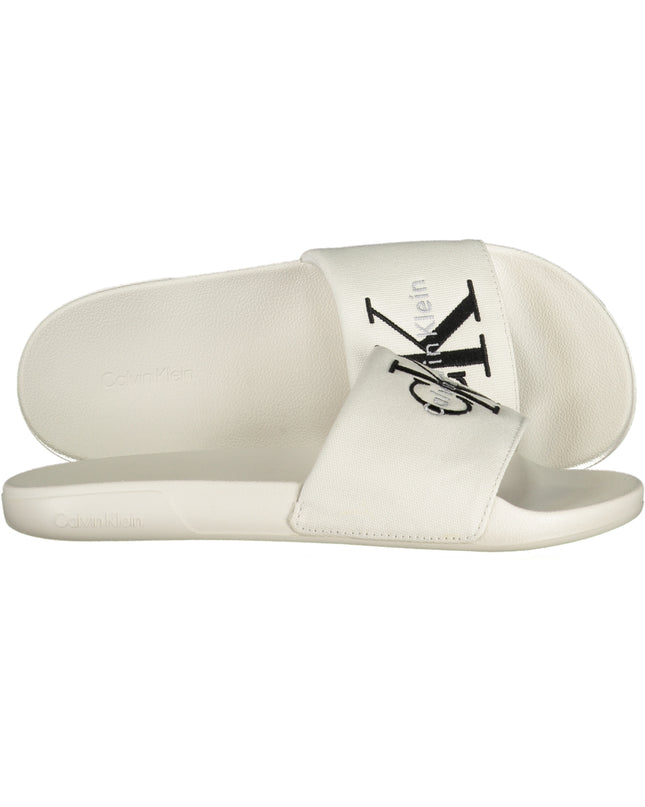 CALVIN KLEIN MEN'S WHITE SLIPPER FOOTWEAR