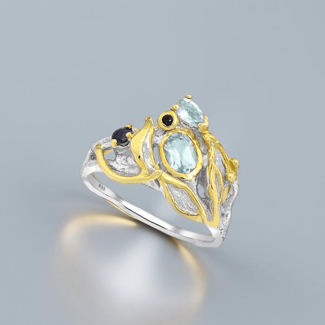 Ring Madonna - Sterling Silver Topaz & Sapphire Luxury Ring-0